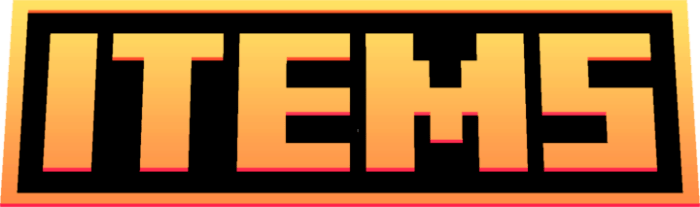 Bold Items text in orange gradient.