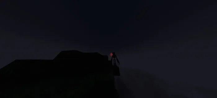 Silhouette of eerie creature on a cliff