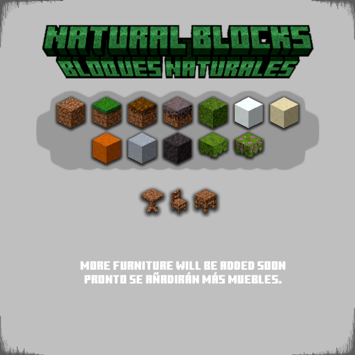 Natural blocks and furniture preview.