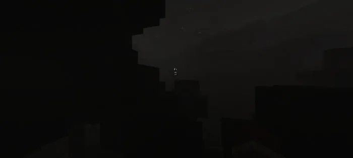 Dark, foggy landscape with eerie shadows