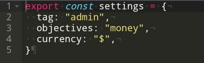 Code settings for shop admin and currency