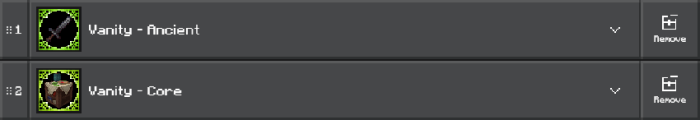 1. Ancient-themed sword icon mod list 2. Core vanity shield icon mod list