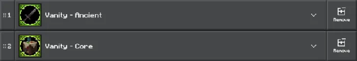 1. Ancient-themed sword icon mod list 2. Core vanity shield icon mod list