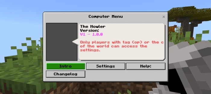 Game mod settings menu with grassy background