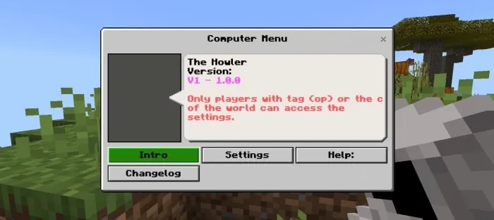 Game mod settings menu with grassy background