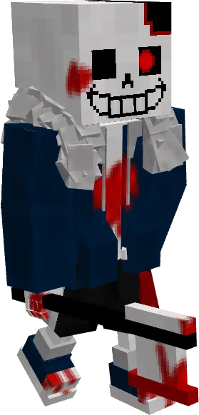 Blocky Sans character with bloodstains