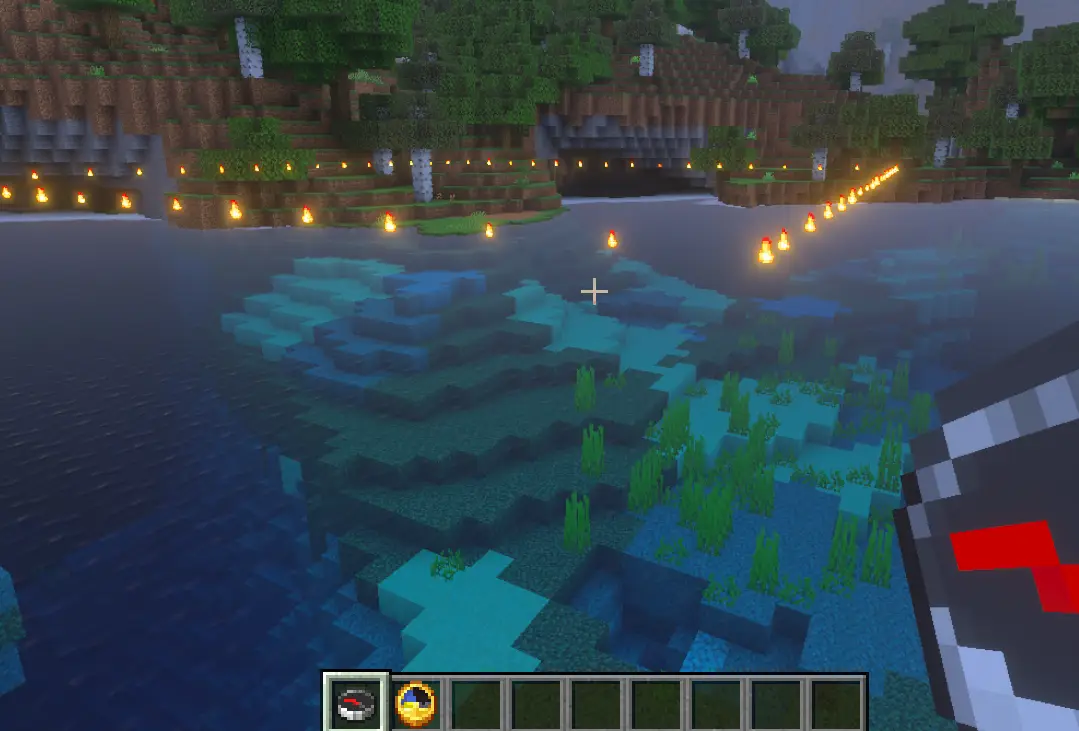 Glowing border marking claimed land area