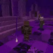 Two characters battle in a purple-lit dungeon.