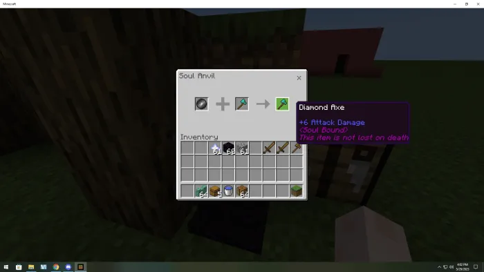 Soul Anvil binds gear to prevent loss.