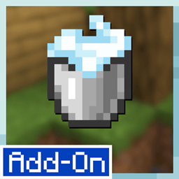 Pixelated metal bucket with white liquid, Add-On