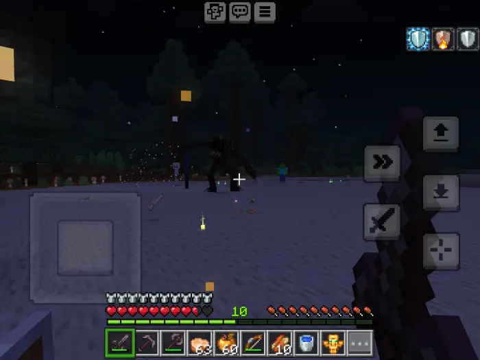 Night battle with new horror mob in forest.