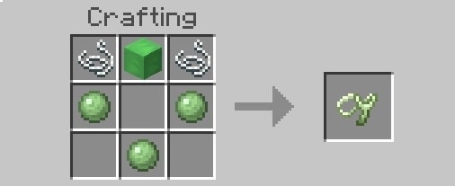 Crafting recipe for a green slime-themed tool