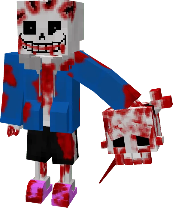 Bloody Sans character holding a skull