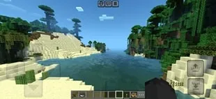 Bright river scene with enhanced lighting