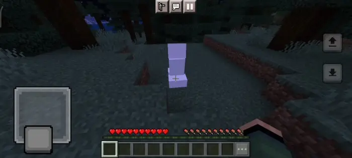 Creeper about to explode in the forest
