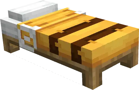 Yellow-striped 3D bed with wooden frame