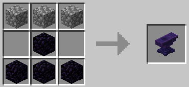 Crafting recipe for a reinforced anvil