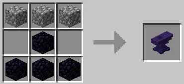 Crafting recipe for a reinforced anvil