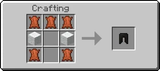 Crafting recipe for insulated pants