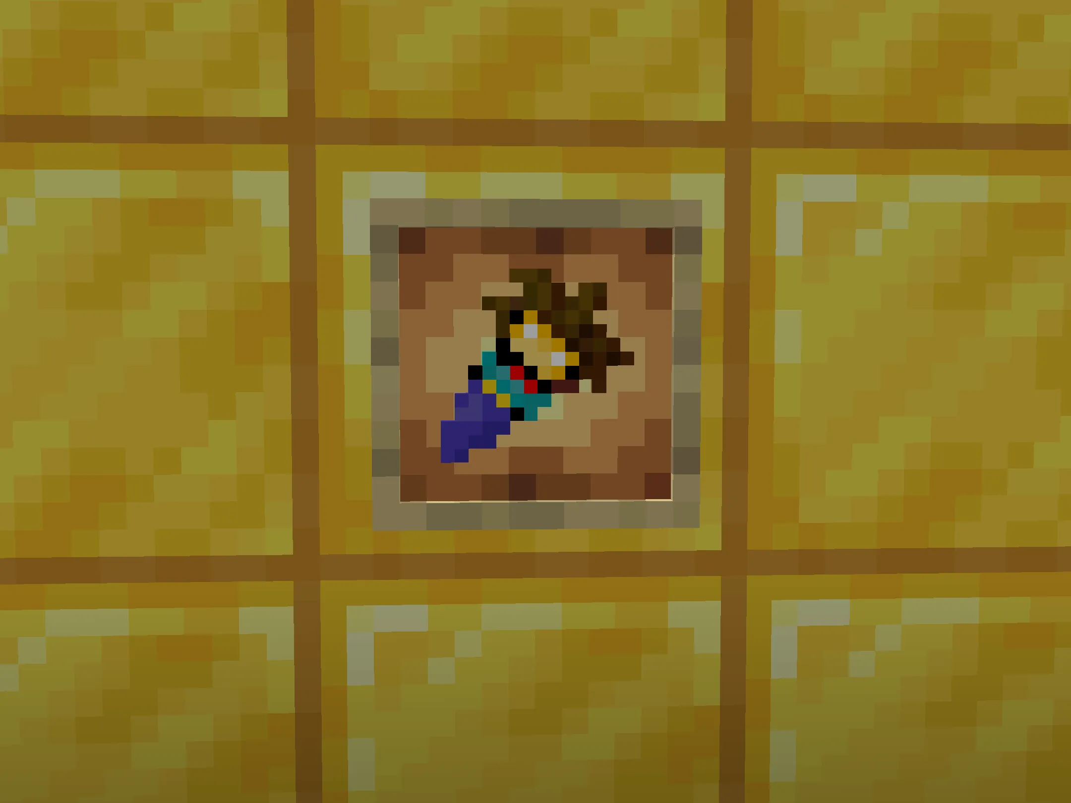 Silly golden item with a derpy face.