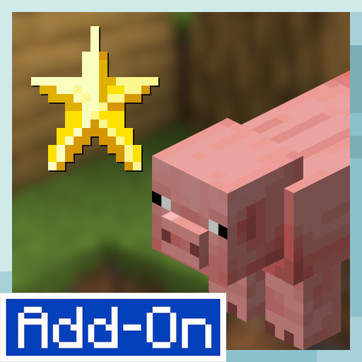 Pixel pig and star with Add-On label