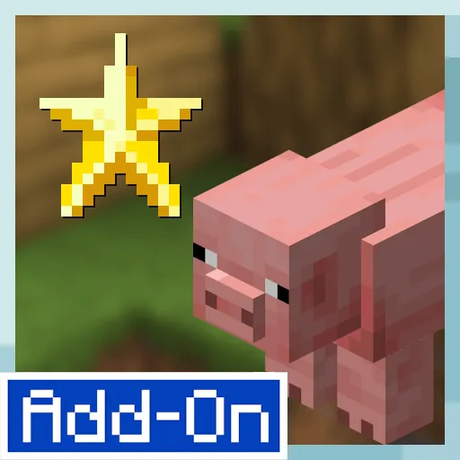 Pixel pig and star with Add-On label