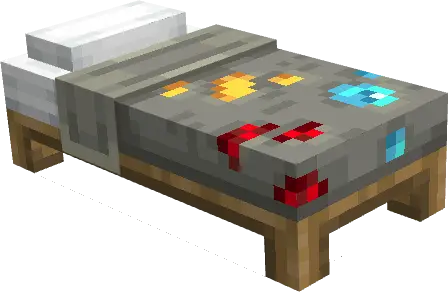 Bed with colorful ore-themed 3D blanket