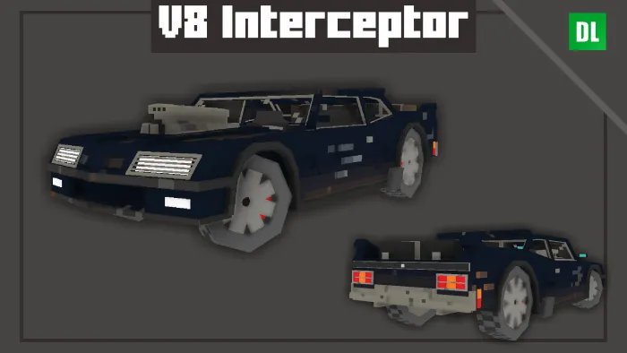 Pixel-style black muscle car with rust details