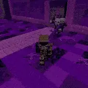 Player battles Chaos Cleaver boss in purple arena