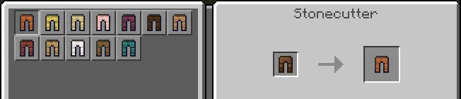 Twelve wooden leggings and stonecutter recipe