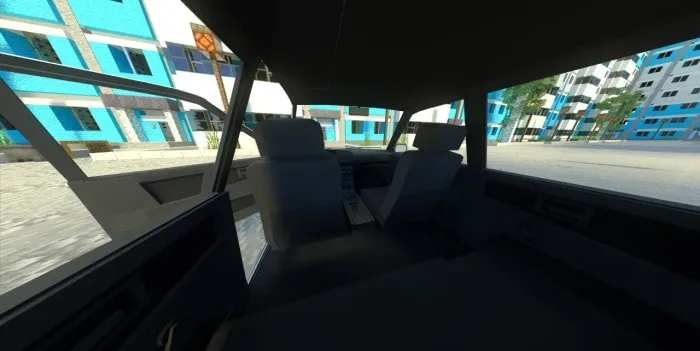 View from inside a digital VAZ-2114 car