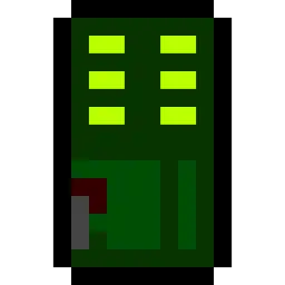Pixelated green turret upgrade icon