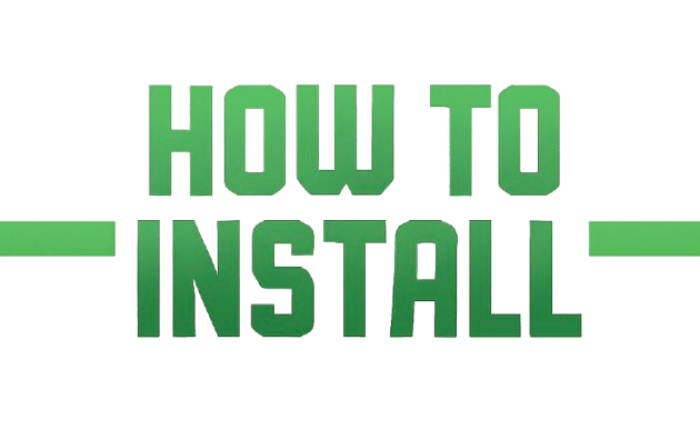 Green How to Install text graphic