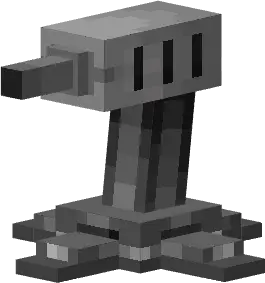 Blocky automated turret on a swivel base