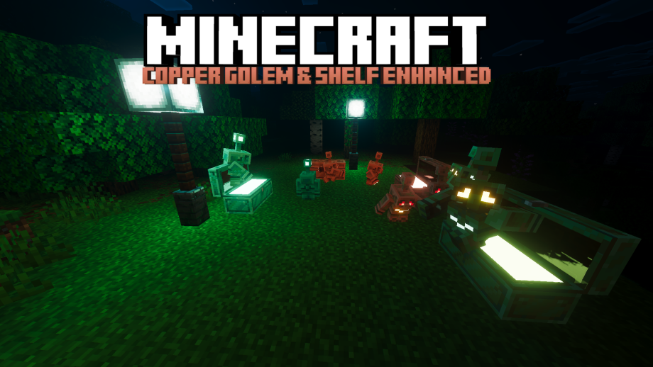 Thumbnail: Copper Golem & Shelf Enhanced (Vibrant Visuals mods)