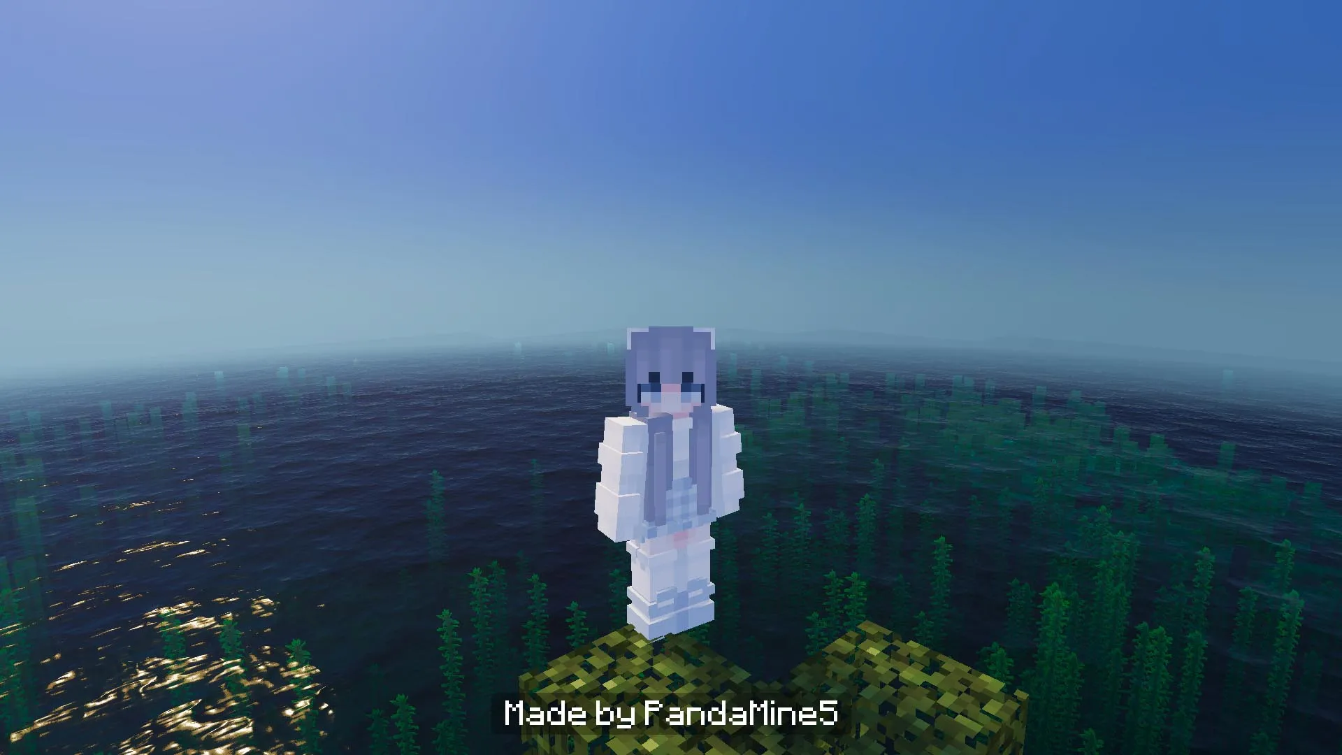 3D layered character skin by the ocean