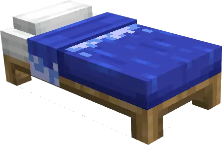 3D blue bed with enhanced textured blanket