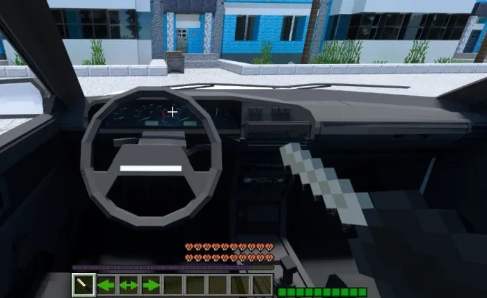First-person view inside VAZ-2114 car mod.