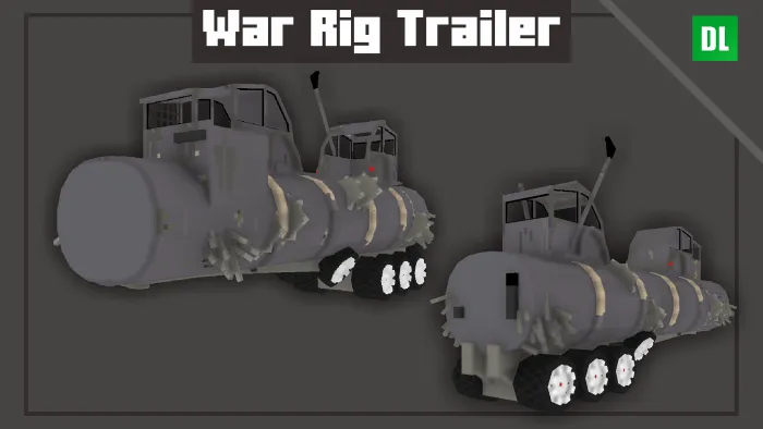 Rusted war rig trailer with armored spikes