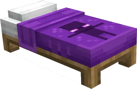Purple bed with unique 3D enderman design
