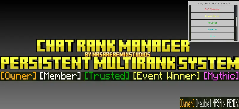 Thumbnail: [Realm Compatible]Chat Rank Manager – Persistent Multi‑Ranks System