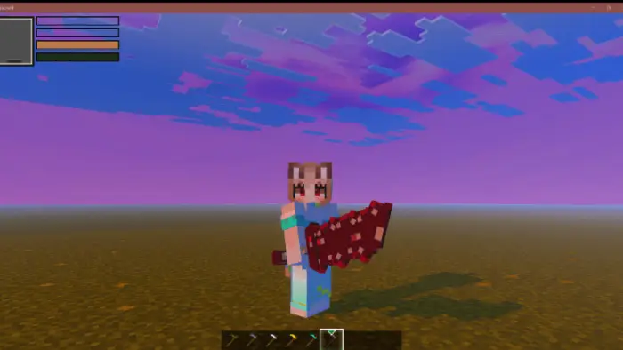 Character holding a large candy-themed sword