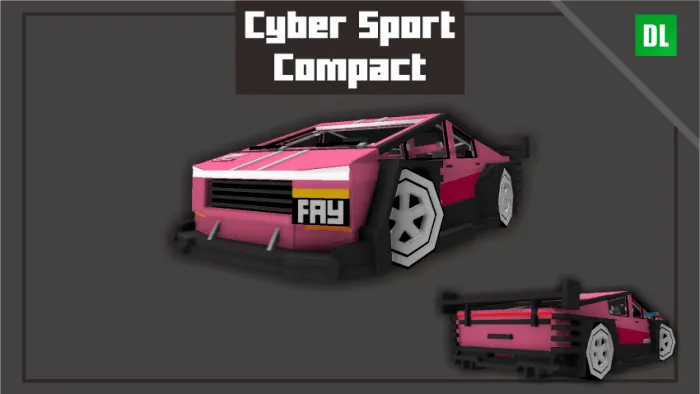 Pink modified cyber sport compact car mod