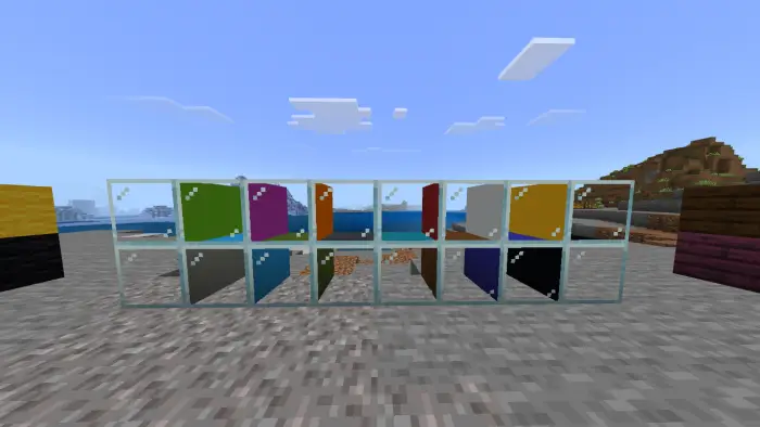 Colored one-way ghost blocks in a row