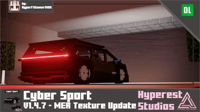 ALT Modified cyber truck under a garage.