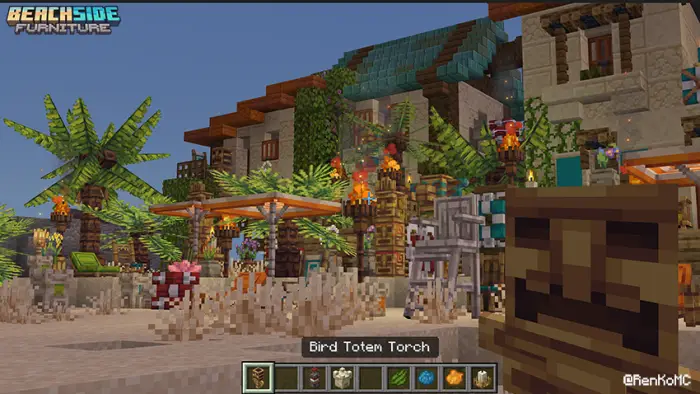 Tropical beach furniture and decor blocks