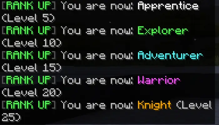 Game chat shows rank-up messages and levels.