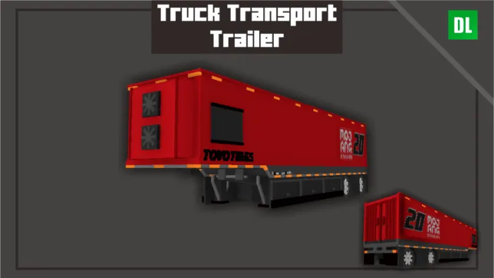Red Nascar truck transport trailer mod