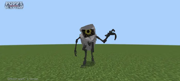 Creepy creature with sharp claws on grass