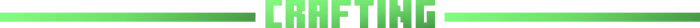 Green CRAFTING banner with gradient lines